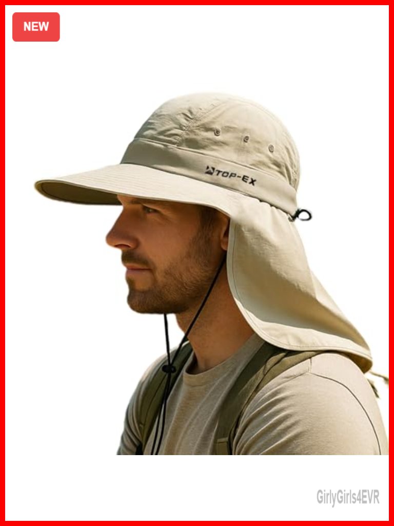 Upf 50+ Cooling Sun Hat With Neck Flap For Hiking Fishing